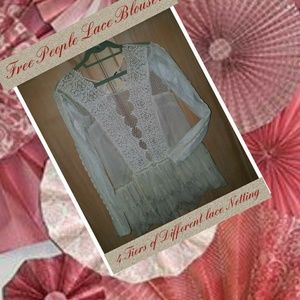 Free People Lace Blouse,Stunning!